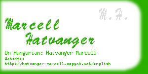 marcell hatvanger business card